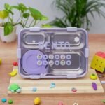 4 Compartment Lunch Box Stainless Steel Tiffin Box for Boys, Girls, School & Office Men - Image 5