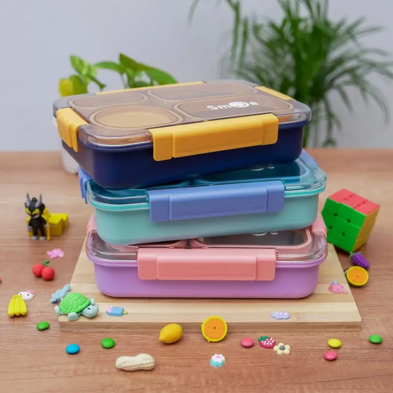 950ml 4 Compartments with Storage Box Leak-Proof Stainless Steel Lunch Box 4 Containers Lunch Box - Image 3