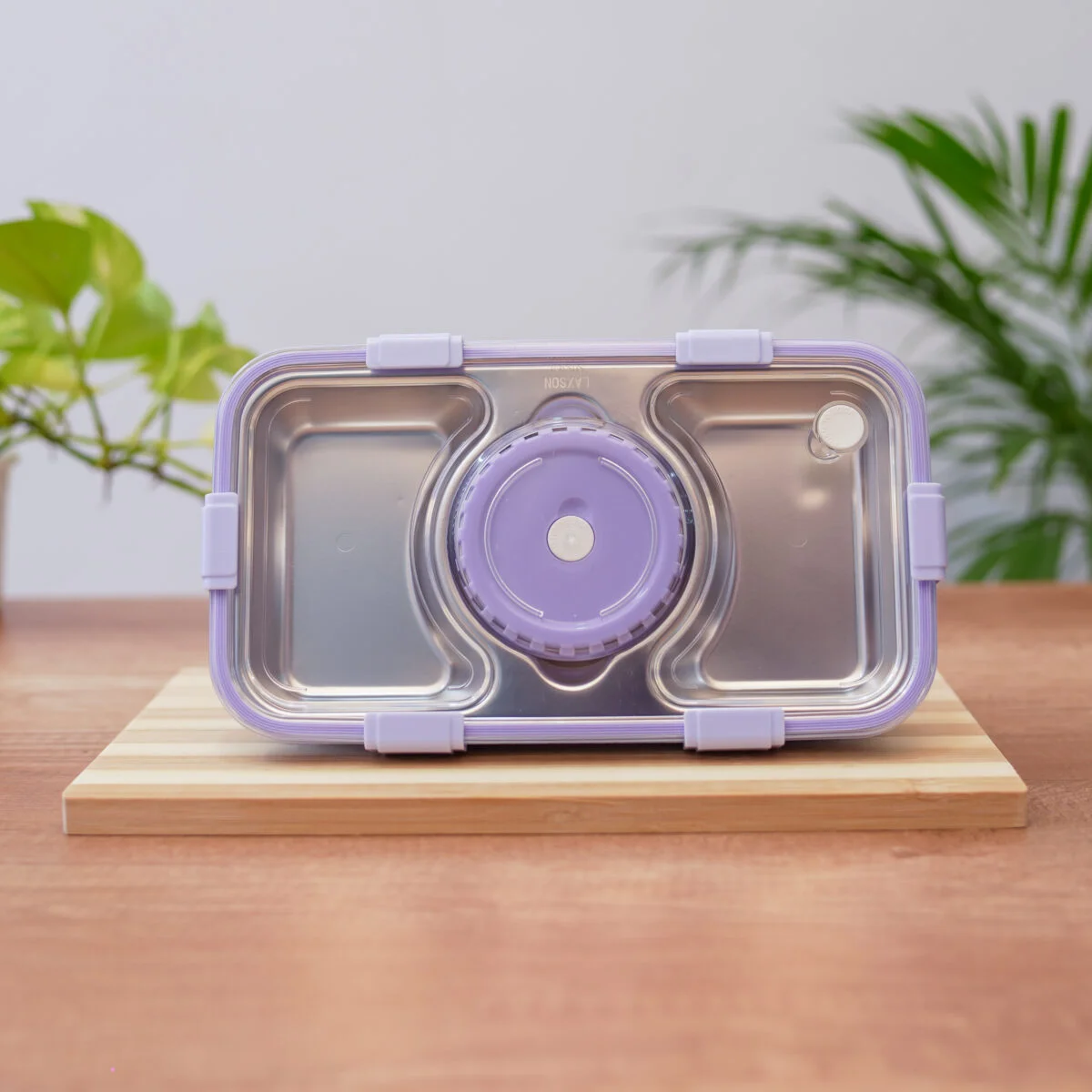 3 compartment leak proof insulated stainless steel lunch box - Image 2