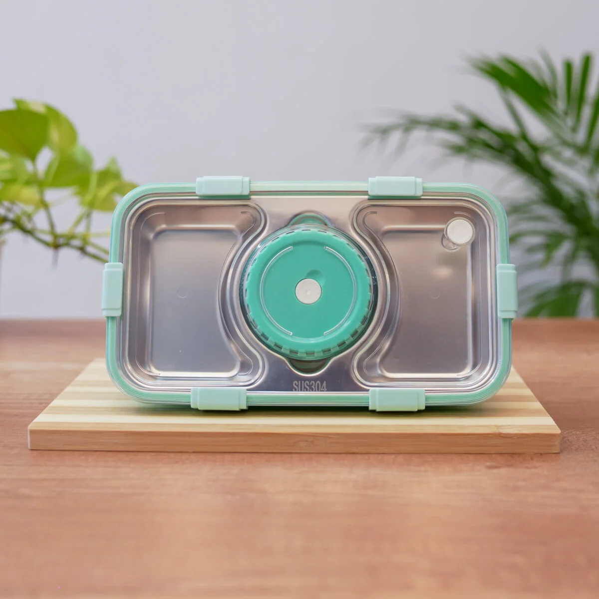 3 compartment leak proof insulated stainless steel lunch box - Image 3