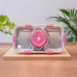 3 compartment leak proof insulated stainless steel lunch box