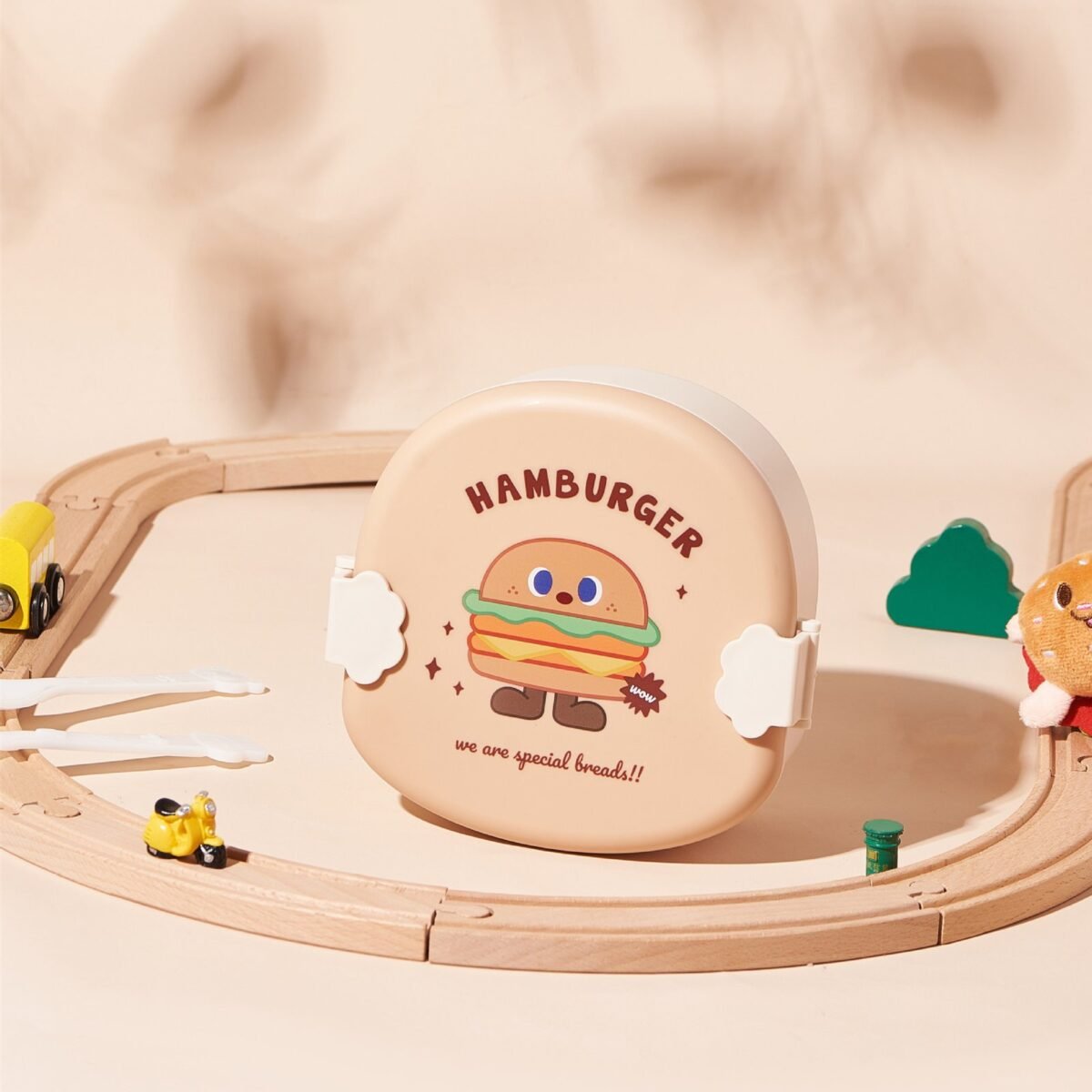 Box,Cartoon Compartment Lunch Containers  Portable Toddler Food Storage Box - Image 3