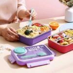 Leakproof Bento Box, Detachable Stainless Steel Tray for Warm Water Insulation 3 Containers Lunch Box  (750 ml) - Image 14