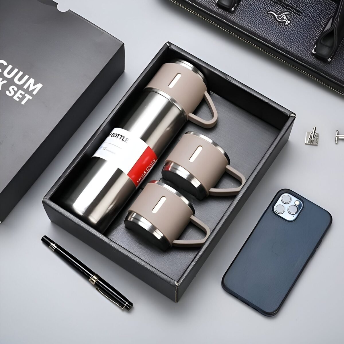 Double Wall Vaccum Flask Set Thermo 500ml Vacuum Insulated Bottle - Image 12
