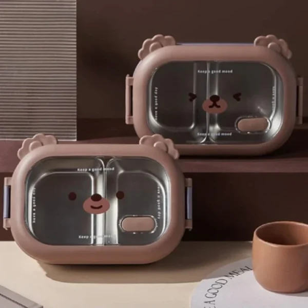 Portable Lunch Box Stainless Steel Compartment