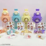 Transparent Plastic Kids Sipper Bottle with Sticker and Silicone Character Sleeve  Rabbit Design  750 ML - Image 3
