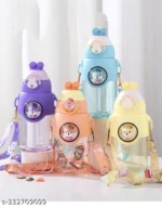 Transparent Plastic Kids Sipper Bottle with Sticker and Silicone Character Sleeve  Rabbit Design  750 ML - Image 4