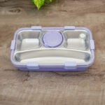 Stainless Steel Bento Lunch Box | 3 Compartment Leak-Proof Lunchbox | Insulated Food Container with Spoon, Fork, Chopsticks & Sauce Bowl | Tiffin for School & Office Use - Image 4