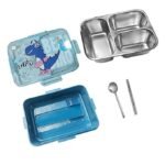 Dino Lunch Box for Kids // Dino Bento Lunch Box // Dino 3 Compartment Lunchbox // Dino Stainless Steel Lunchbox // Bento Lunch Box, Tiffin Box -750 ML - Image 4