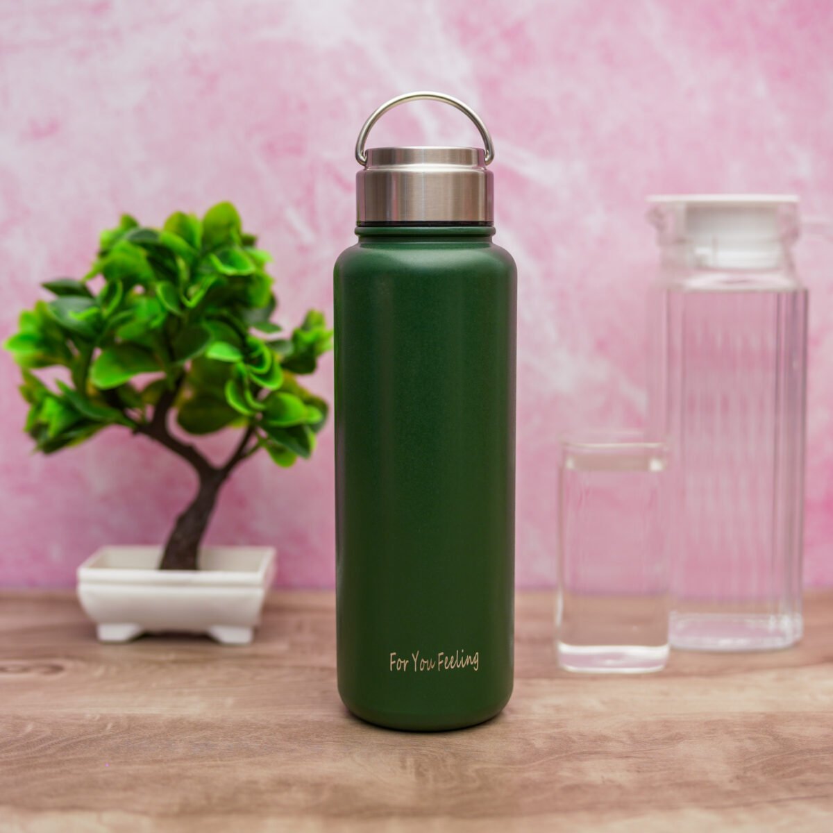 Thermosteel Flask 900ml Stainless Steel | Water Bottle 24 Hours Hot & Cold | Double Wall Vacuum Insulated | Wooden Cap Finish | Leakproof | Ideal for Tea, Coffee, Office & Travel - Image 3