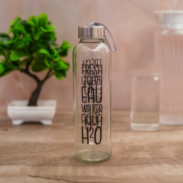 Transparent Glass stylish Water Bottle/Kids for Girls and Boys bottle/leak-proof bottles/Fridge water bottle for water juice and other beverages