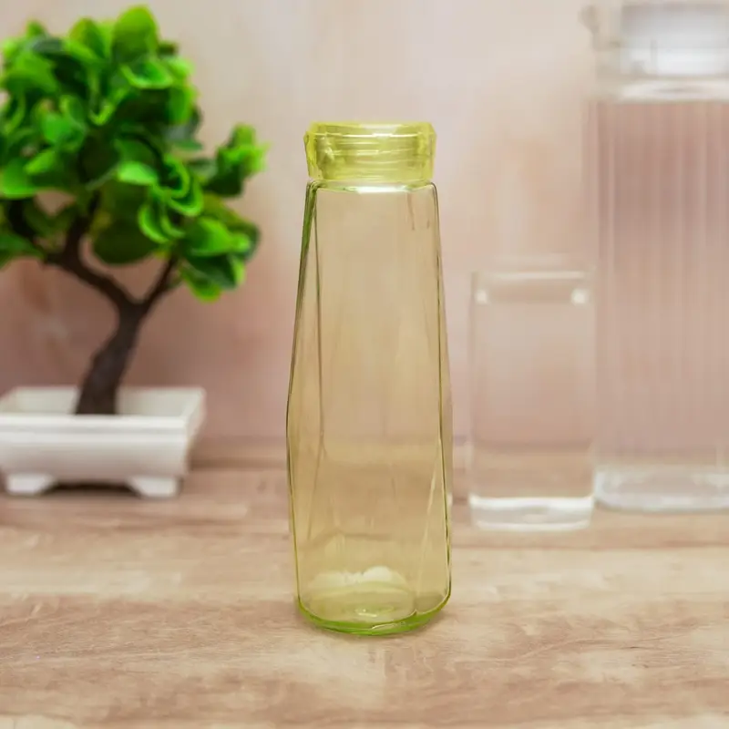 Diamond Glass Water Bottle, Airtight Cap,Clear,Swing Top Flip Top Bottles for Fridge,Storage,Beverages,Smoothies,Soda,Juice,Water, Milk - Image 5