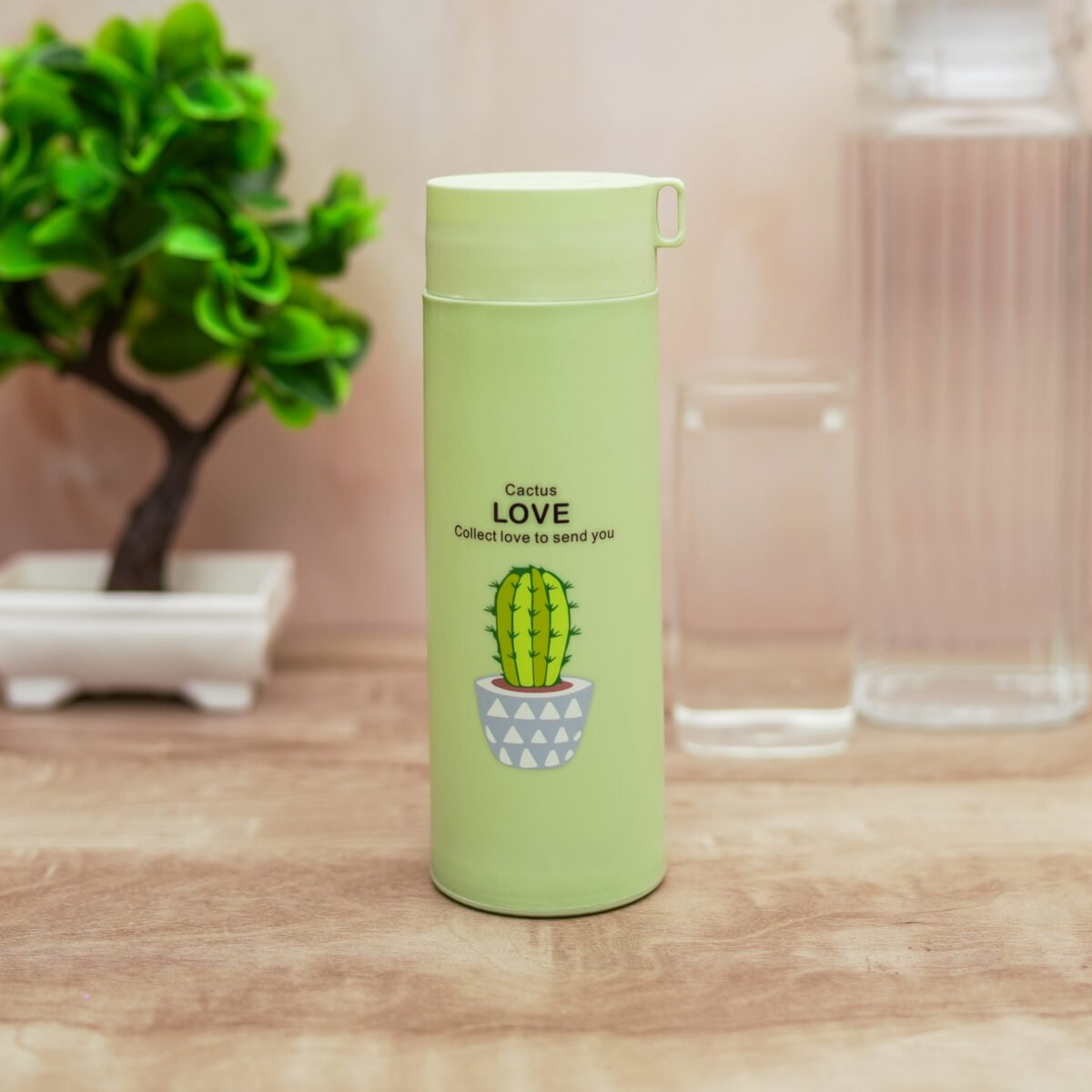 Plant Glass Water Bottle with Protective Cover | Glass Water Bottle for Fridge, Home, Office, Gym, Travel | BPA Free Water Bottle Glass | Cool Bottle - Image 4