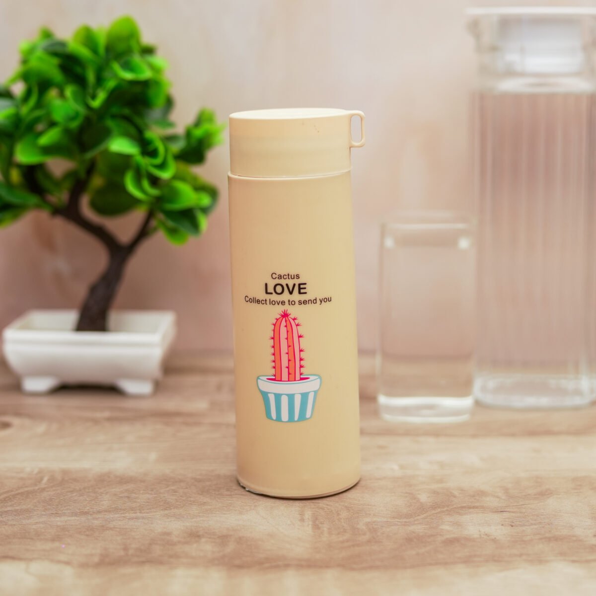 Plant Glass Water Bottle with Protective Cover | Glass Water Bottle for Fridge, Home, Office, Gym, Travel | BPA Free Water Bottle Glass | Cool Bottle - Image 3