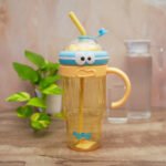 Kids Tumbler with Straw and Mixing Lid | Leak-Proof Spill Resistant Sipper Bottle with Detachable Straw Handle | BPA Free Food Grade Plastic for Milk, Smoothies, Juice