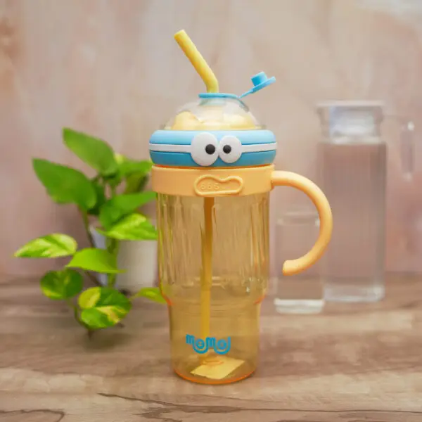 Kids Tumbler with Straw and Mixing Lid | Leak-Proof Spill Resistant Sipper Bottle with Detachable Straw Handle | BPA Free Food Grade Plastic for Milk, Smoothies, Juice