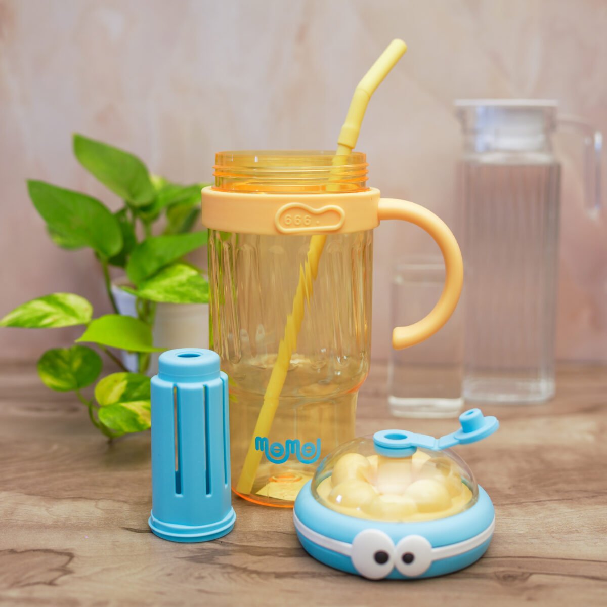 Kids Tumbler with Straw and Mixing Lid | Leak-Proof Spill Resistant Sipper Bottle with Detachable Straw Handle | BPA Free Food Grade Plastic for Milk, Smoothies, Juice - Image 2