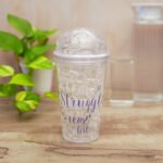Fancy Glass Sipper with Straw for Girls Ice Design Unicorn 600ml Sipper for Collage Girls School for Travel Fancy Glass Water Bottle Tumbler - Image 2