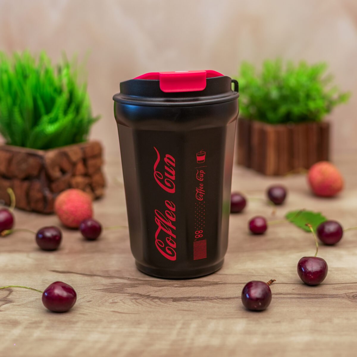 Travel Coffee Mug, Insulated Cup with Lid/Portable Strap/Double-Layer Vacuum/Leak-Proof/Keep 6 Hours hot/100% Dishwasher-Safe - Image 4