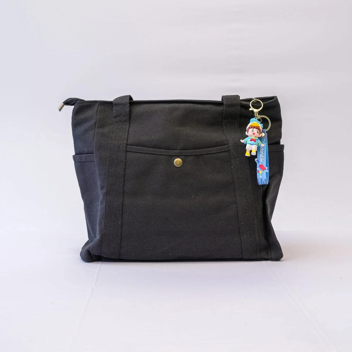 Multi Pockets Canvas Tote Bag Carry Everything Tote Bag with Zipper, Multi Compartments Durable Handbag Mommy Bag - Image 2