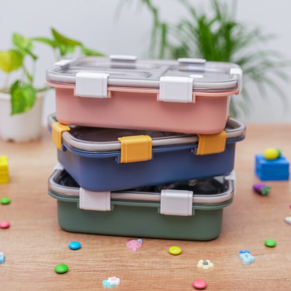 Stainless Steel 3 Container Leak Proof Lunch Box  3 Containers Stainless Steel