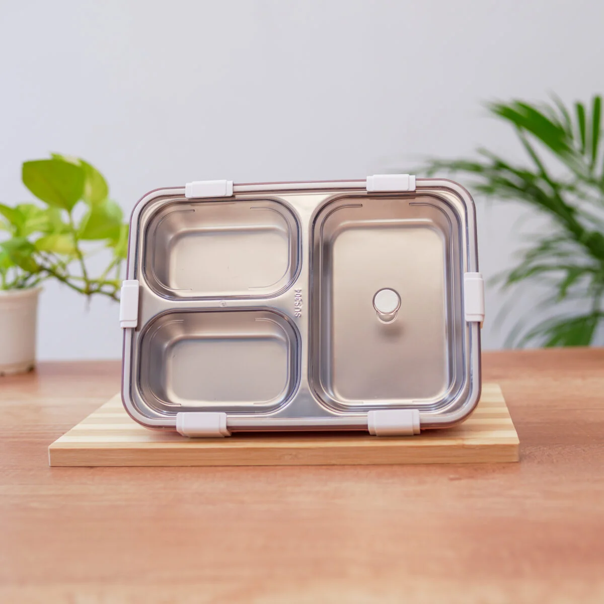 Stainless Steel 3 Container Leak Proof Lunch Box  3 Containers Stainless Steel - Image 2