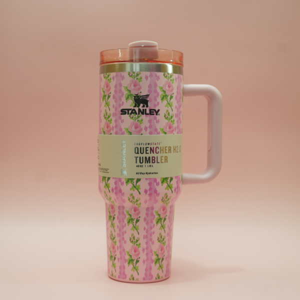 Pink Floral Stanley tumbler – The Quencher H2.O FlowState™ Tumbler