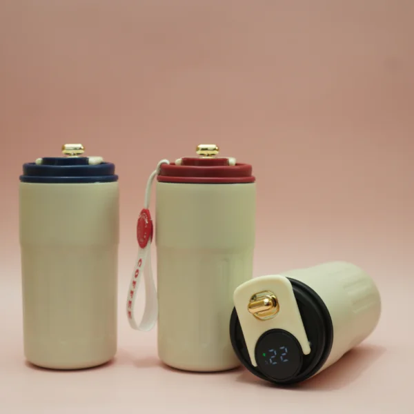 Double-Walled Vacuum Thermal Mug with Temperature Control Display