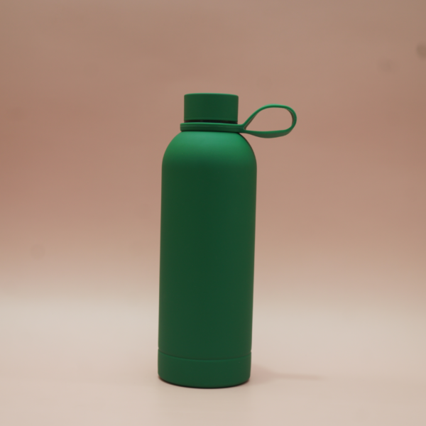 Stainless Steel Water Bottles Double Wall, Matte Finish, Soft-Touch Rubber Coating
