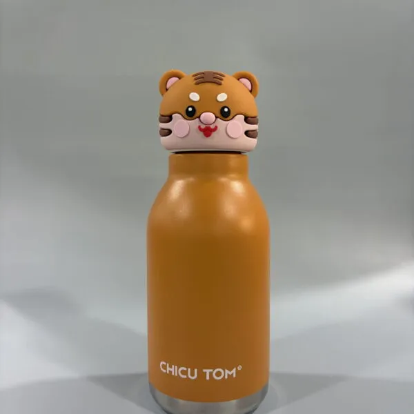Tigar CHICU TOM Animal Kids Water Bottle - 480ml Leak-Proof, BPA-Free with Straw