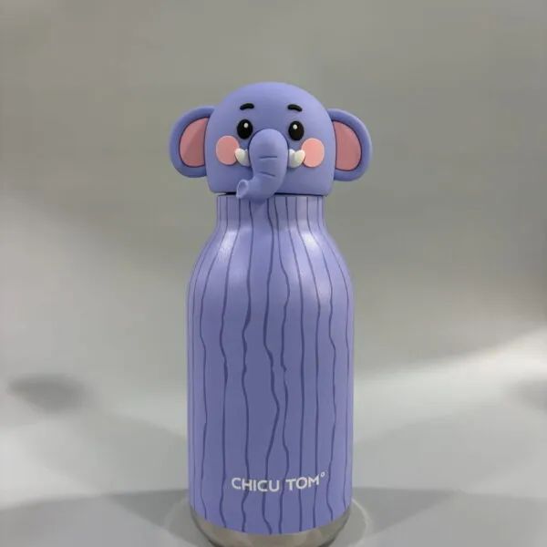Elephant CHICU TOM Animal Kids Water Bottle - 480ml Leak-Proof, BPA-Free with Straw