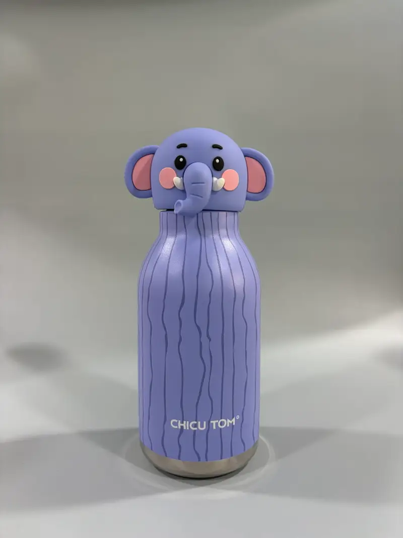 IMG_5354 Elephant CHICU TOM Animal Kids Water Bottle - 480ml Leak-Proof, BPA-Free with Straw - Image 1